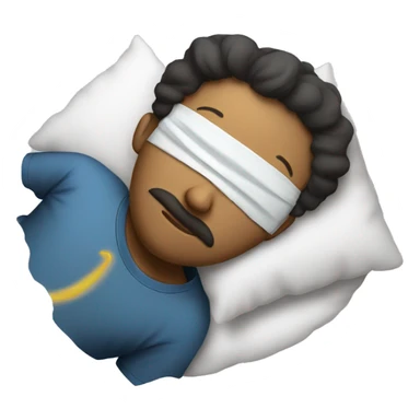A man have mask and sleeping on bed sticker