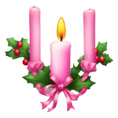 christmas pink garland and candle  sticker