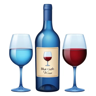 blue-label bottle of wine sticker