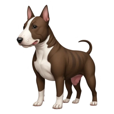 brindle english bull terrier dark brown sticker