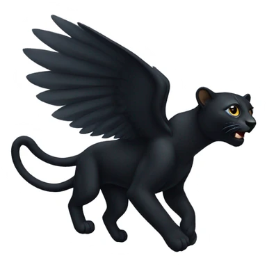 winged black leopard flying sticker