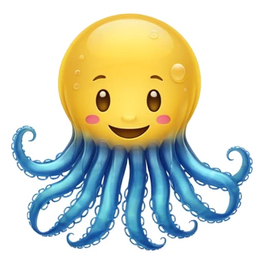 a happy emoji with a jelly fish sticker