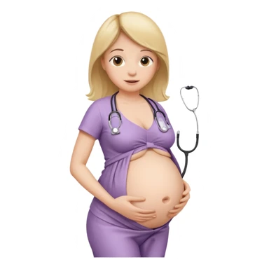 A pregnant belly with a stethoscope sticker