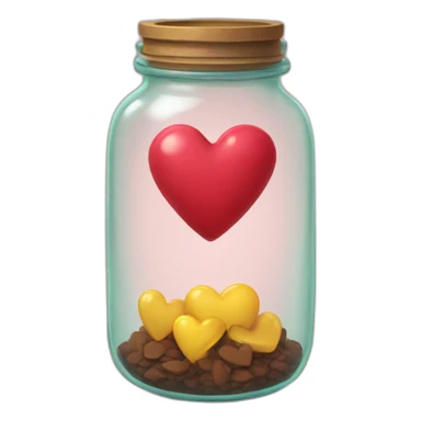 Hearts in jar sticker