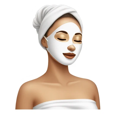 Lady with face mask spa beauty full face relaxing sticker