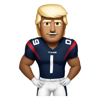 Donald trump wearing a Houston Texans jersey  sticker