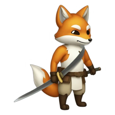 Fox-whith-a-katana sticker