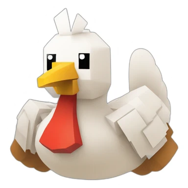 Un poulet de Minecraft sur mario sticker