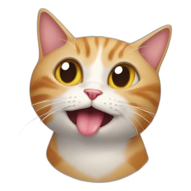 stupid cat stuck out his tongue sticker