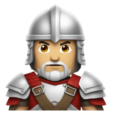 barbarian soldier with white skin and red armor facing forward  sticker