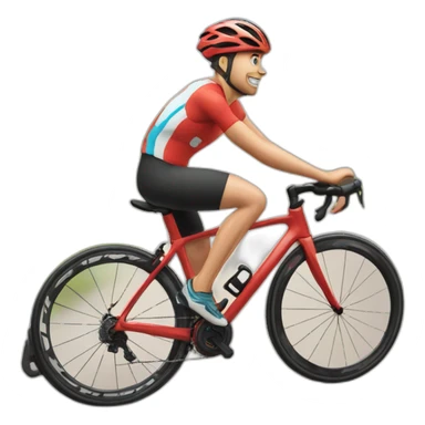 Triatleet met een blouw pakje op rode fiets sticker