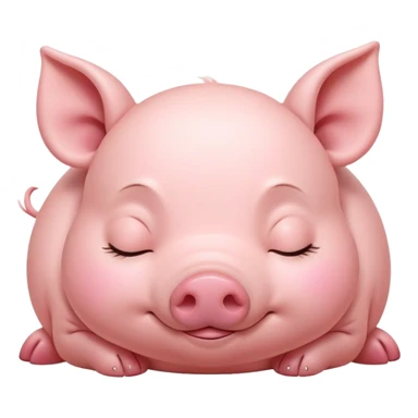 Meme-Worthy Cute Sleeping Piglet Portrait Emoji, Head resting peacefully with a contented smile, showcasing a delightfully tiny build and a luxuriously soft rosy-pink hide, eyes shut in a serene, restful nap, Simplified yet hilariously adorable features, highly detailed, glowing with a soft, drowsy light, high shine, relaxed and utterly lovable, stylized with an air of playful laziness, bright and heartwarming, soft glowing outline, capturing the essence of a comically sleepy piglet, so meme-worthy it feels like it could instantly become the next viral sensation of adorable slumber! sticker