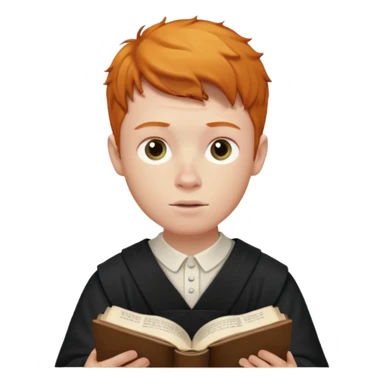 ginger lad studying bible sticker