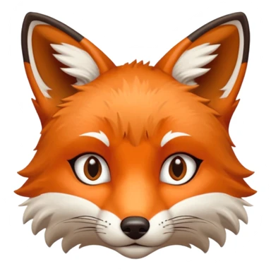 red fox face detailed same style as bobcat sticker