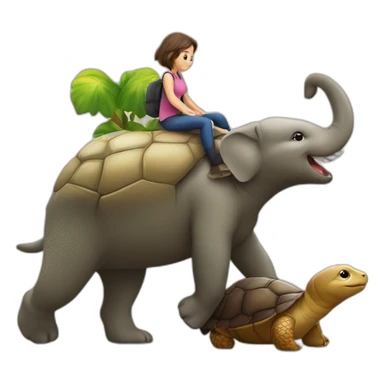 Chat sur une loutre sur une tortue sur un éléphant sur un cheval sticker