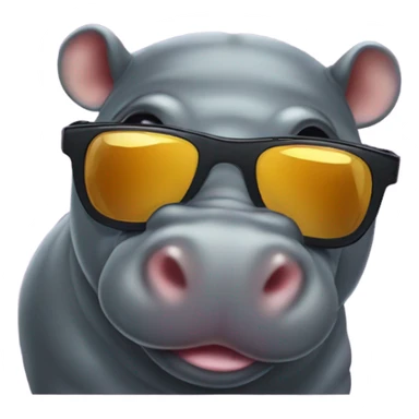 Pygmy hippo with sunglasses sticker