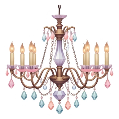 crystal pastel warm-colored romantic chandelier sticker