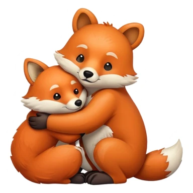 Bear and hugs a fox sticker