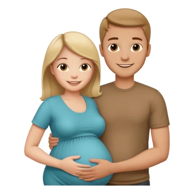 pregnant woman with her man next her with his arm around her sticker