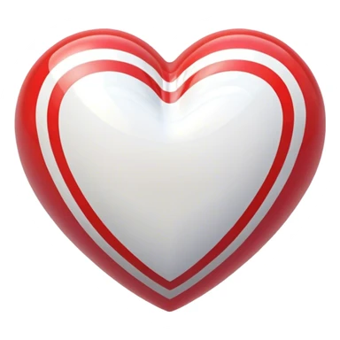 Glossy heart with athletic stripes sticker