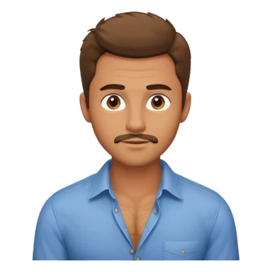 a guy who tries to catch women's attention, his shirt is is unbuttoned and his chest hair is visible, his eyes are flirting  sticker