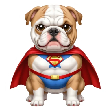 bulldog ingles traje super héroe sticker