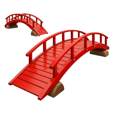red Japanese wooden bridge sticker