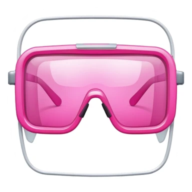 square protective glasses with bright pink lenses, industrial safety eyewear sticker