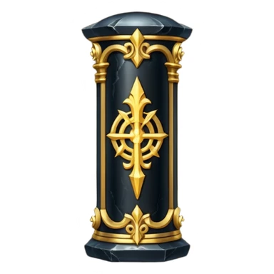 gothic obsidian pillar with golden details and a baroque and mystic atmosphere and glowing arcane sigils sticker