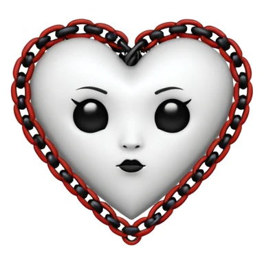 white goth heart with black studs or chains sticker