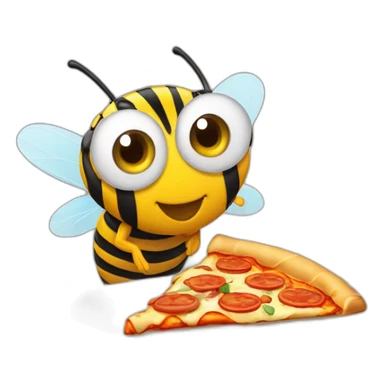 Abeille qui mange une pizza  sticker