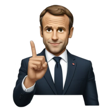 Emanuel Macron that makes a finger of honor sticker