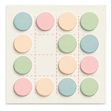 soft pastel gentle habit tracker grid with delicate dotted lines sticker