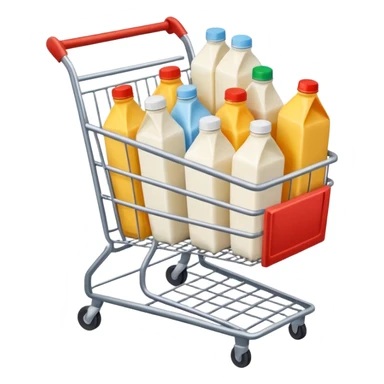 carrito de compras leche care  huevos carne sticker