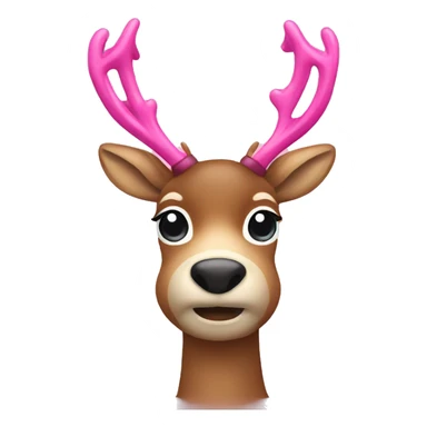 reindeer with pink bow on the head sticker