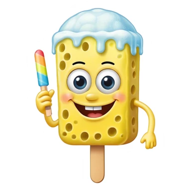 Spongebob mit eis am stiel sticker