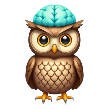 owl with glowing brain idea moment sticker