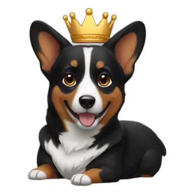 Black corgi queen power sticker