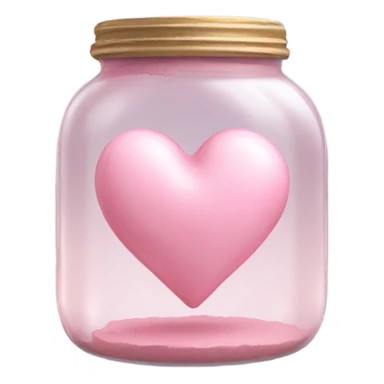 pastel pink heart inside a glass jar sticker