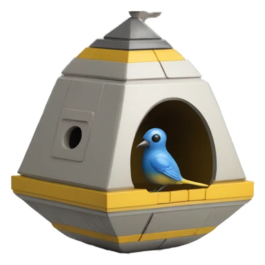 Naboo Starship spacecraft bird’s birdhouse diorama  sticker