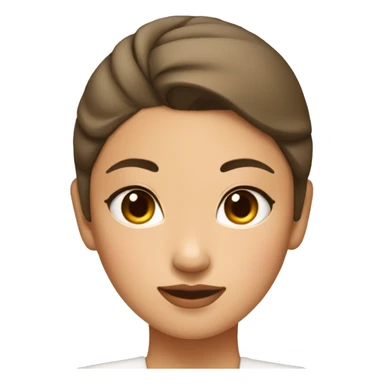  tan Asian girl with a middle part slick back bun relaxation face  sticker