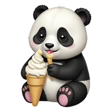 Panda eating ice cream sticker
