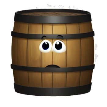 barrel of oil with eyes, mouth and hands sticker