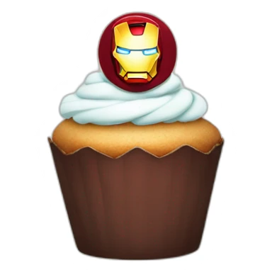 Happy cupcake with iron man on top sticker