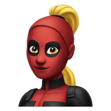 lady deadpool with a high yellow pony tail sticker