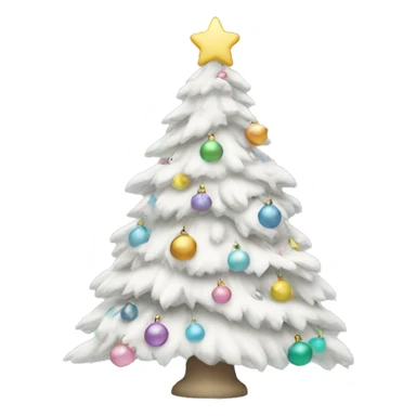 White Christmas tree with Pastel decorations sticker