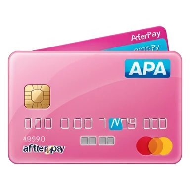 pink big afterpay word on a credit card sticker