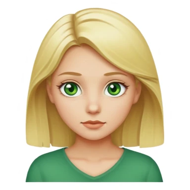 a blonde girl with green eues sticker
