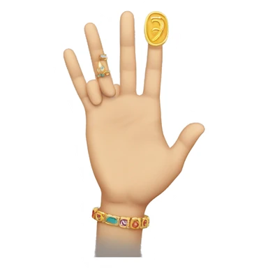 Hand showing three fingers up and orthodox bracelet on the hand sticker
