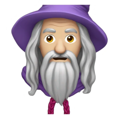 Gandalf-with-a-red-mustache-and-a-purple-rope-crying sticker